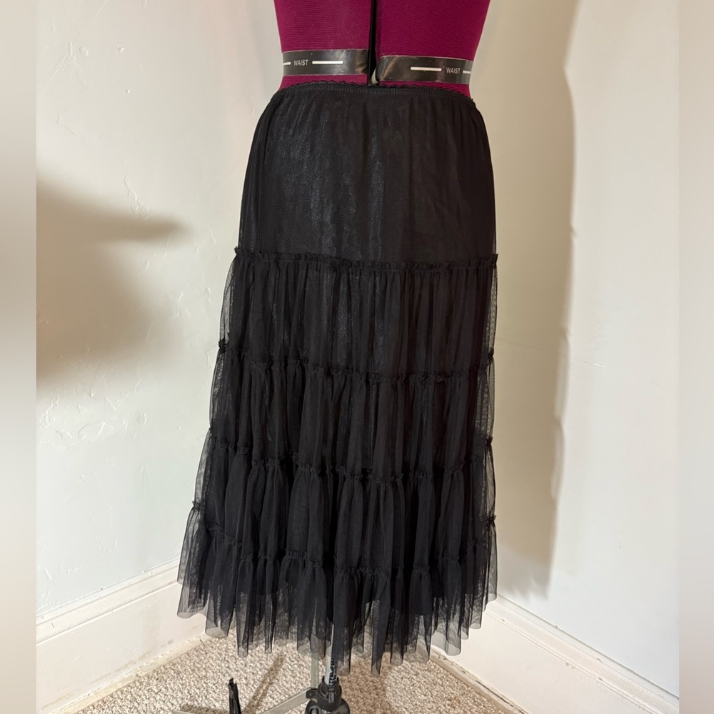 Floaty tulle Fairy Goth Black Evening Party Tulle Skirt medium large